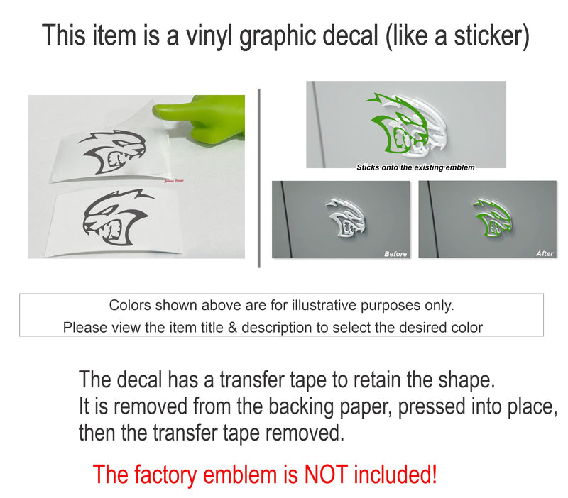 Hellcat Emblem Overlay Decals (pair) - 19-23 Challenger SRT Hellcat