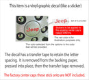 JEEP Center Cap Overlay Decals for Wrangler