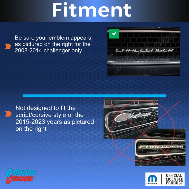 CHALLENGER Grille Emblem Overlay Decal - 2008-2014 Challenger