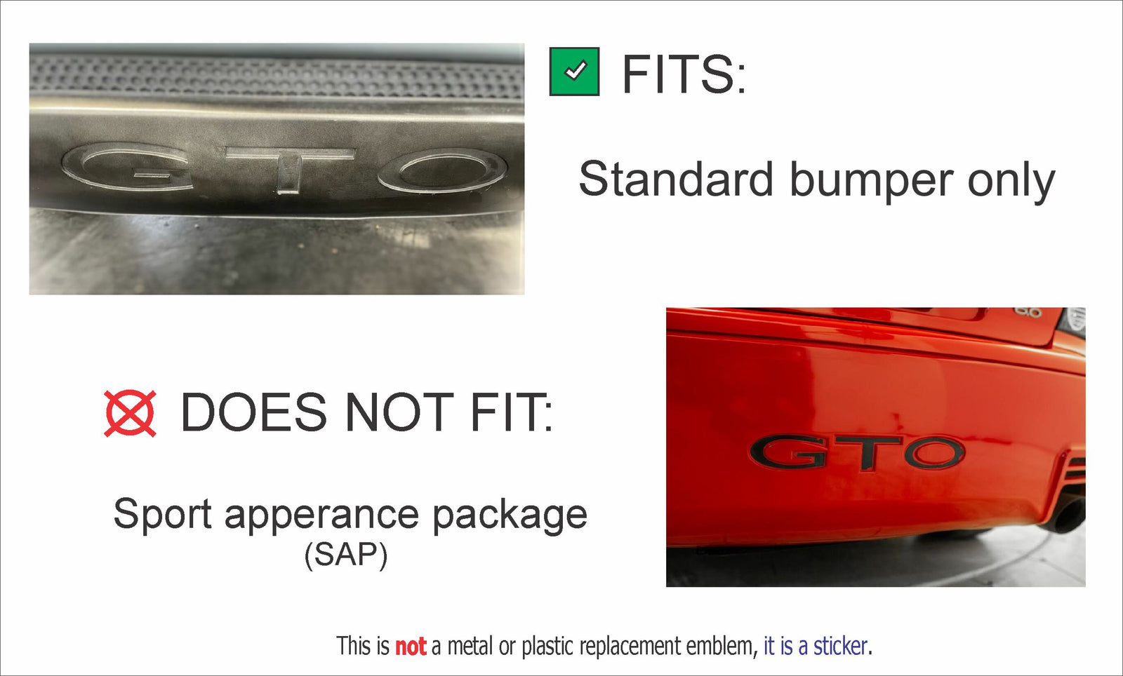 Buy GTO Rear Inlay Decal | GTO Decals | Reflective Concepts