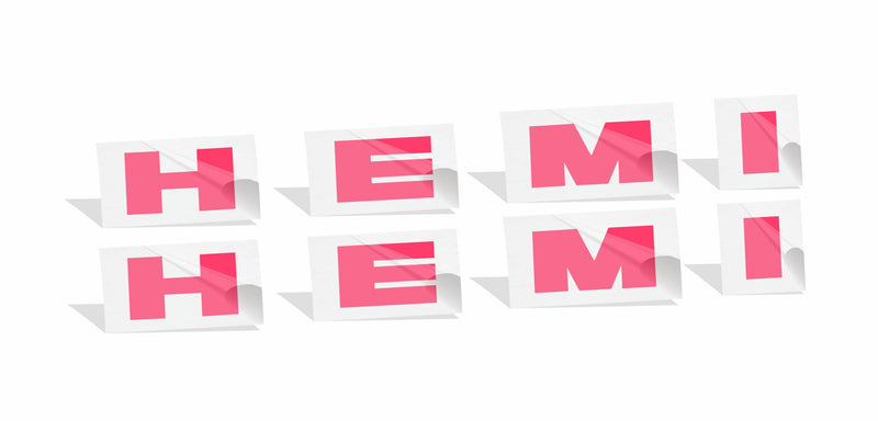 HEMI Lettering Engine Cover Decals - 11-23 Durango R/T
