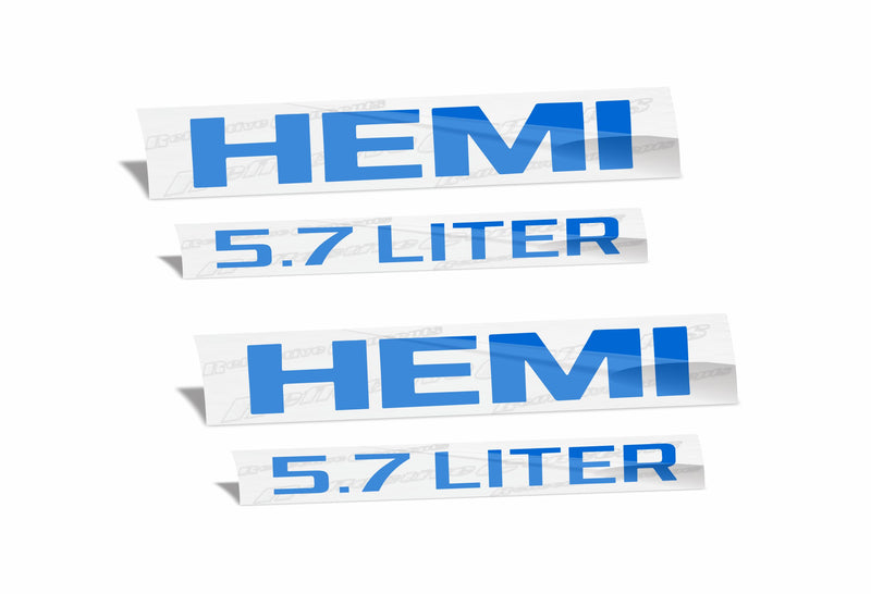 HEMI 5.7 LITER Emblem Overlay Decals - 2019-2023 Ram 1500 Classic