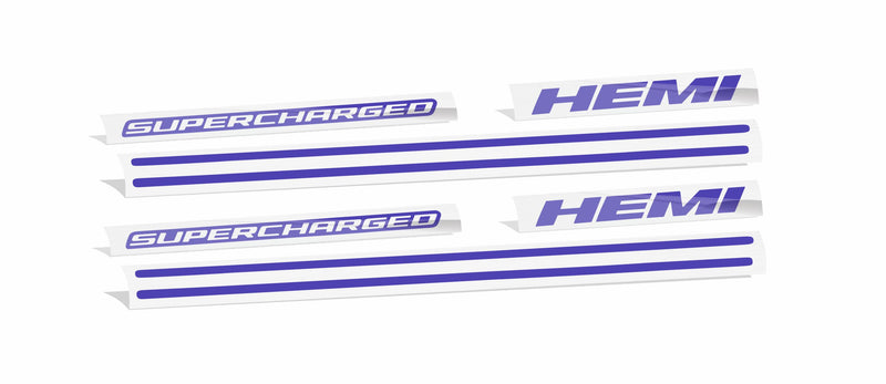 Supercharged Hemi Engine Cover Overlay Decals - Durango SRT Hellcat