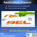 REBEL Tailgate Emblem Inlay Decal   - 2015-2018 Ram Rebel