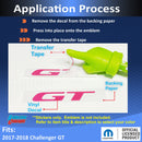 GT Fender Emblem Overlay Decals - 2017-2018 Dodge Challenger GT