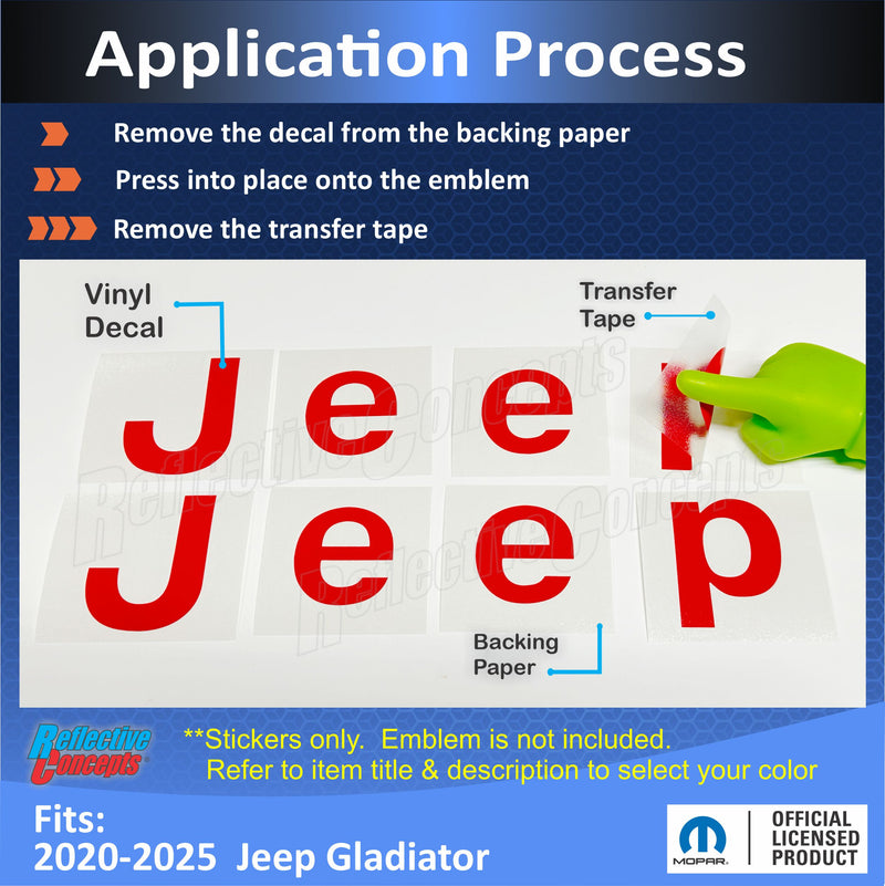 Jeep Fender Emblem Overlay Decals  - 2020-2025 Gladiator