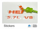 HEMI 5.7L V8 Engine Cover Decals   - 2009-2018 Ram