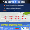 3500 Hood Emblem Number Overlay Decals - 2019-2026 Ram 3500