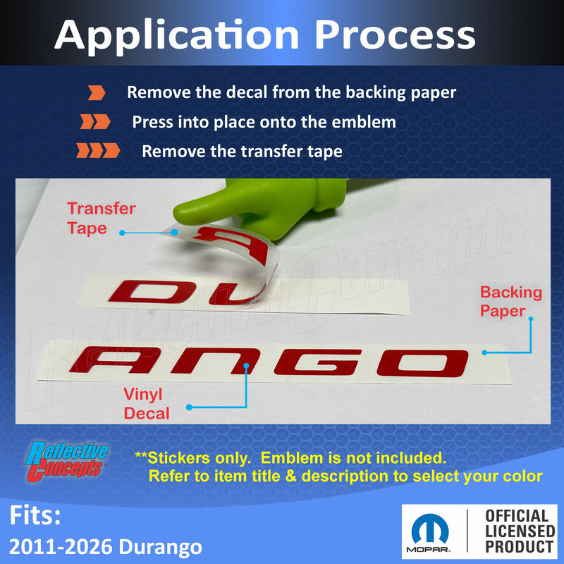 DURANGO Emblem Overlay Decal - 11-26 Durango