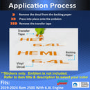 HEMI 6.4 LITER Emblem Overlay Decals - 2019-2024 Ram 2500