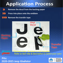 Tailgate JEEP Emblem Overlay Decals  - 2020-2025 Gladiator