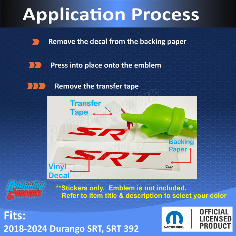 SRT Emblem Overlay Decal - Durango SRT, SRT 392