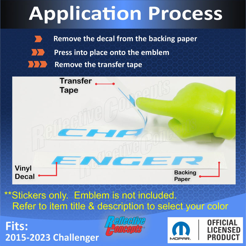 CHALLENGER Grille Emblem Overlay Decal - 2015-2023 Challenger