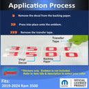 3500 Hood Emblem Number Overlay Decals - 2019-2024 Ram 3500