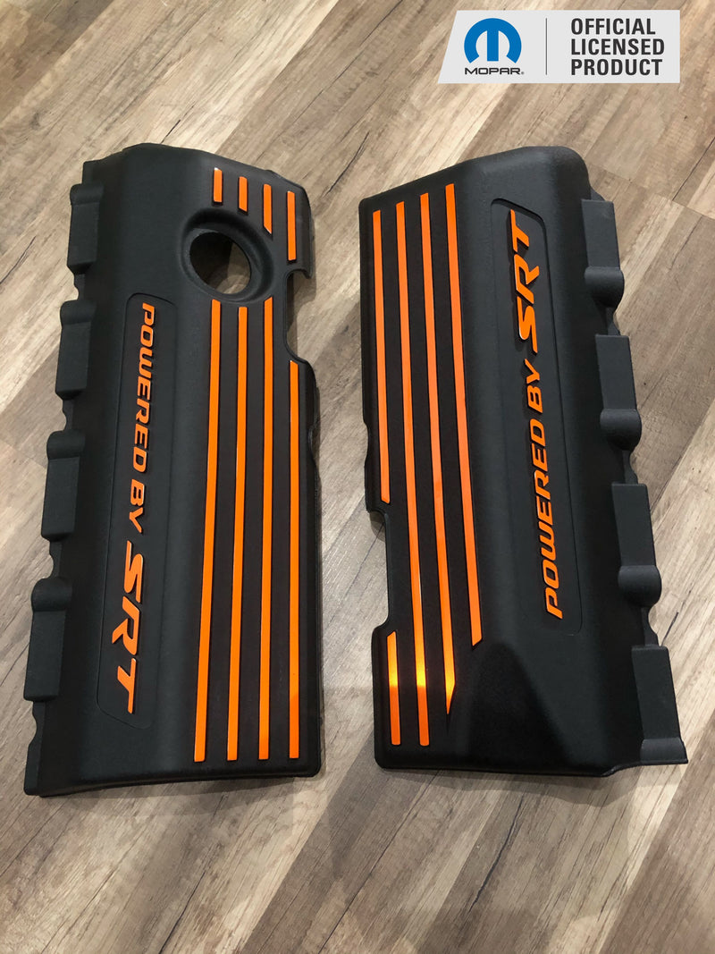 Powered by SRT Engine Cover Overlay Decals - 2015-2023 Charger Scat Pack