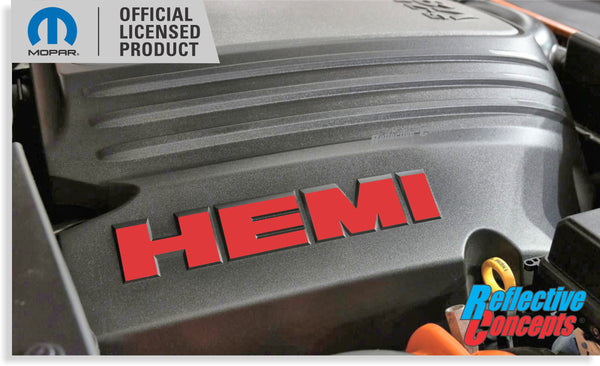 HEMI Lettering Engine Cover Decals - 05-08 Magnum 5.7L
