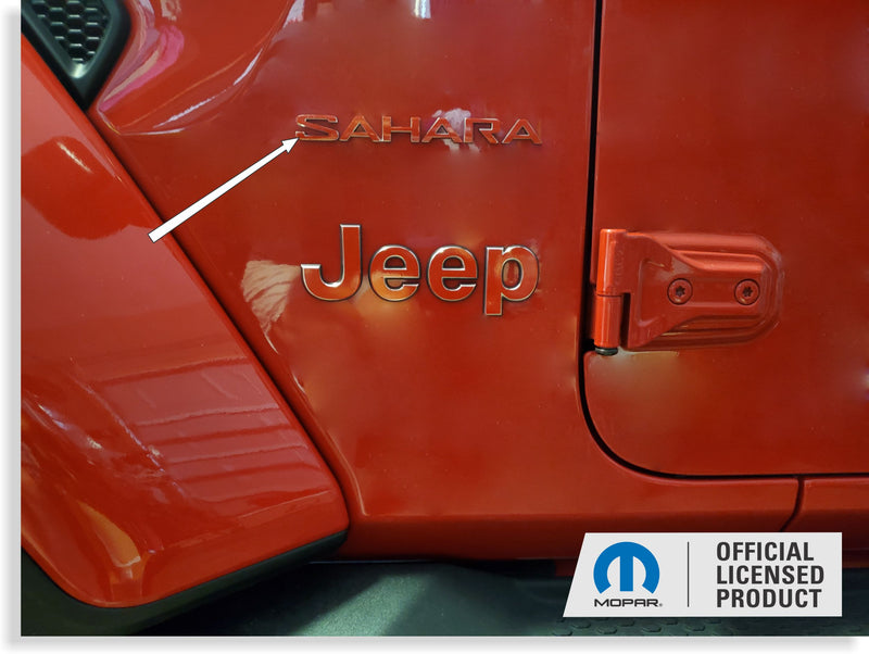 SAHARA Fender Emblem Overlay Decals  - 2018-2024 Wrangler JL Sahara