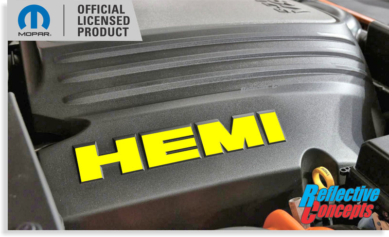 HEMI Lettering Engine Cover Decals - 09-23 Challenger R/T