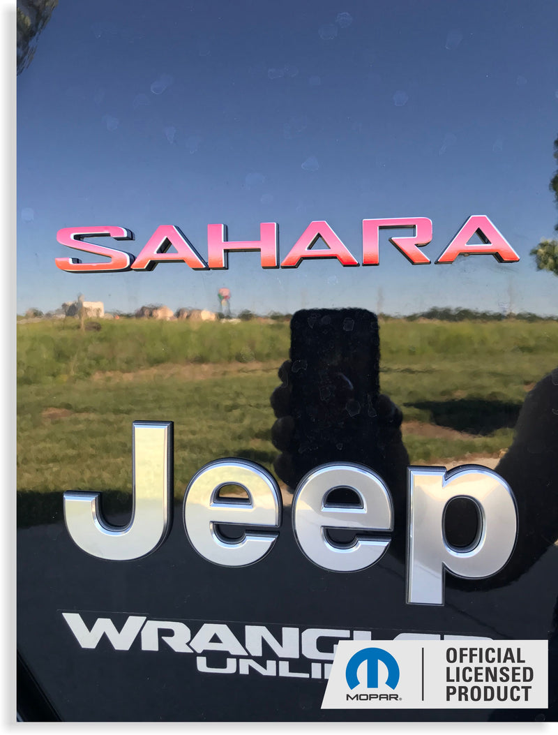 SAHARA Fender Emblem Overlay Decals  - 2018-2024 Wrangler JL Sahara