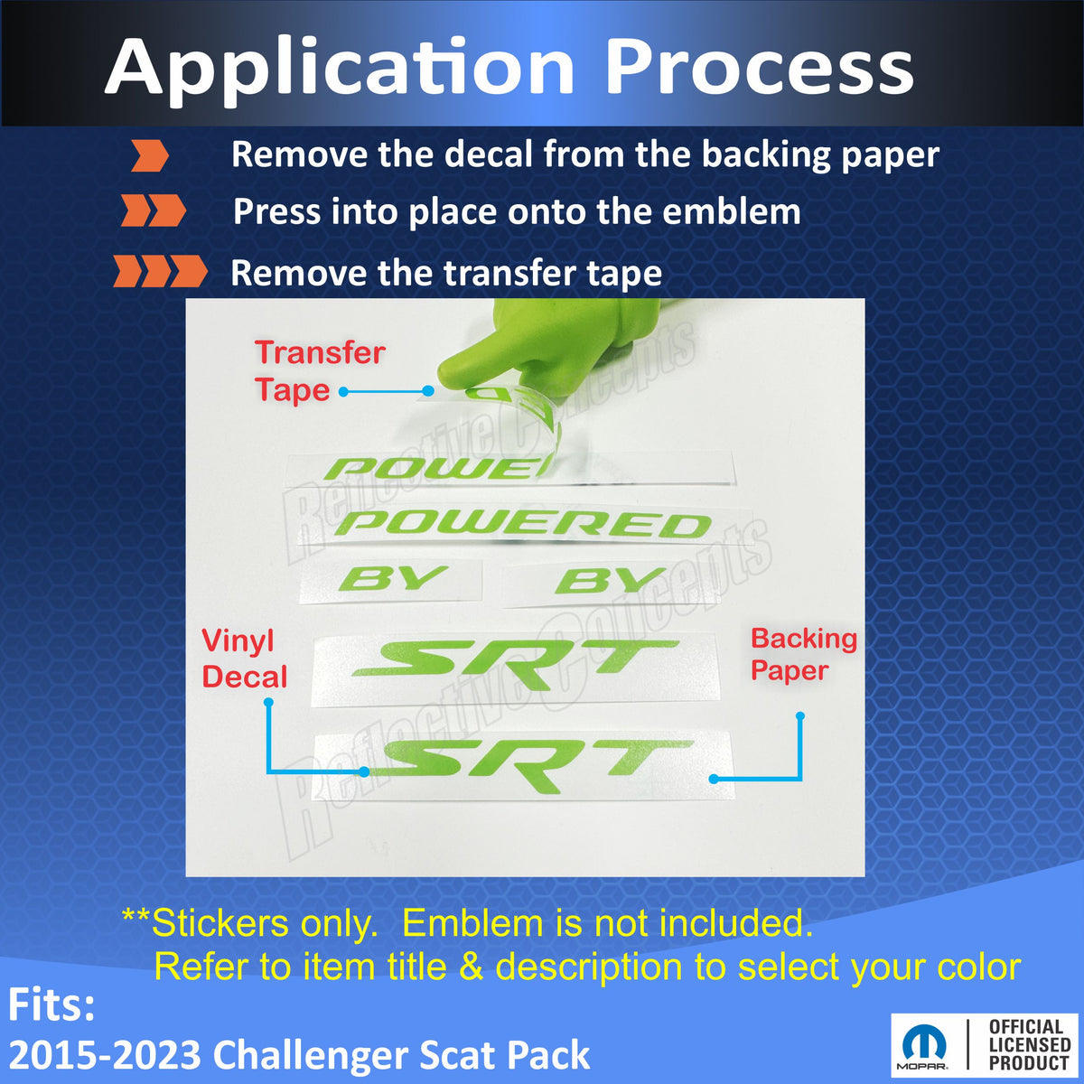 SRT Engine Decals | Challenger SCAT Pack