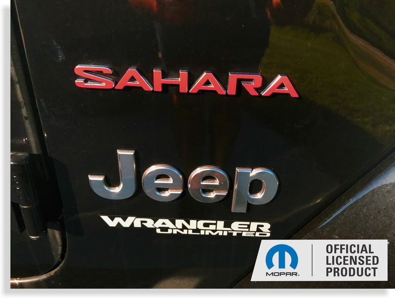 SAHARA Fender Emblem Overlay Decals  - 2018-2024 Wrangler JL Sahara