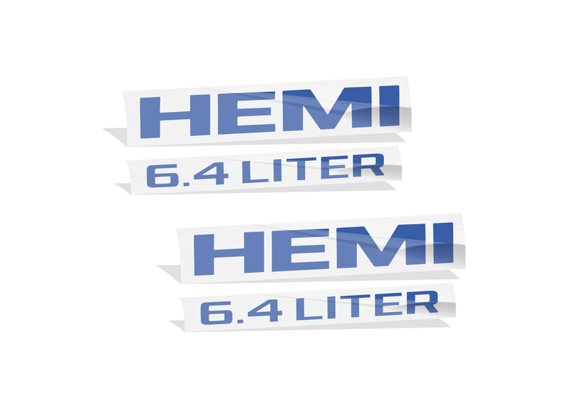 HEMI 6.4 LITER Emblem Overlay Decals - 13-18 Ram 2500
