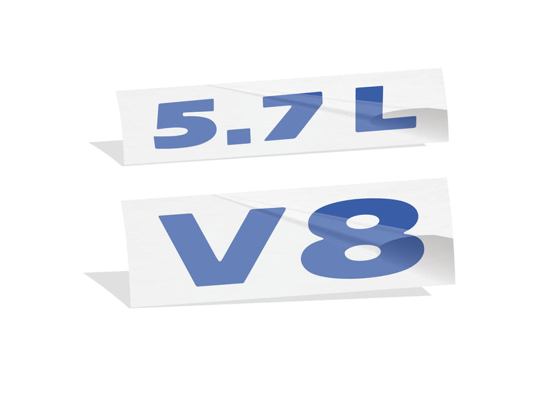 5.7L V8 Engine Cover Letter Overlay Decals - 2009-2023 Chrysler 300C
