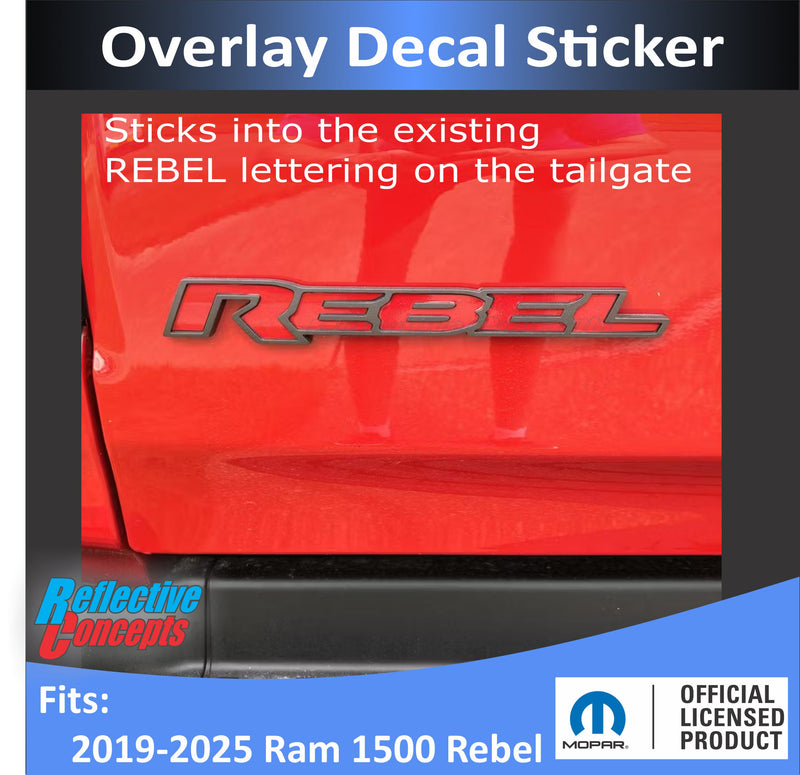 REBEL Emblem Inlay Decal - 2019-2025 Ram 1500 Rebel