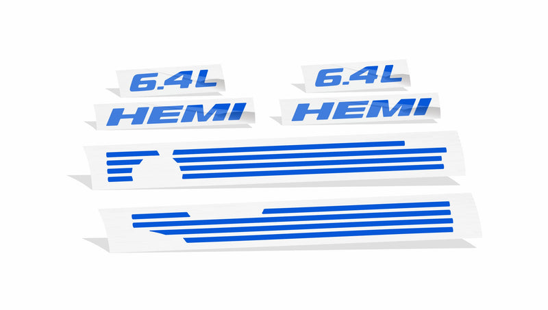 6.4L HEMI Engine Cover Overlay Decals - 2012-2014 Charger SRT8
