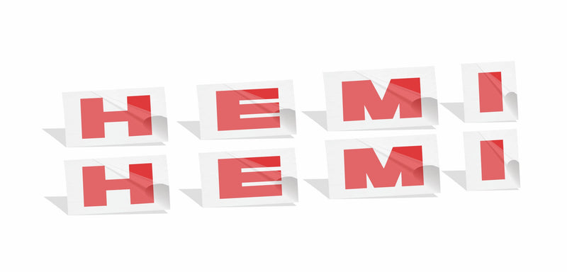 HEMI Lettering Engine Cover Decals - 05-08 Magnum 5.7L