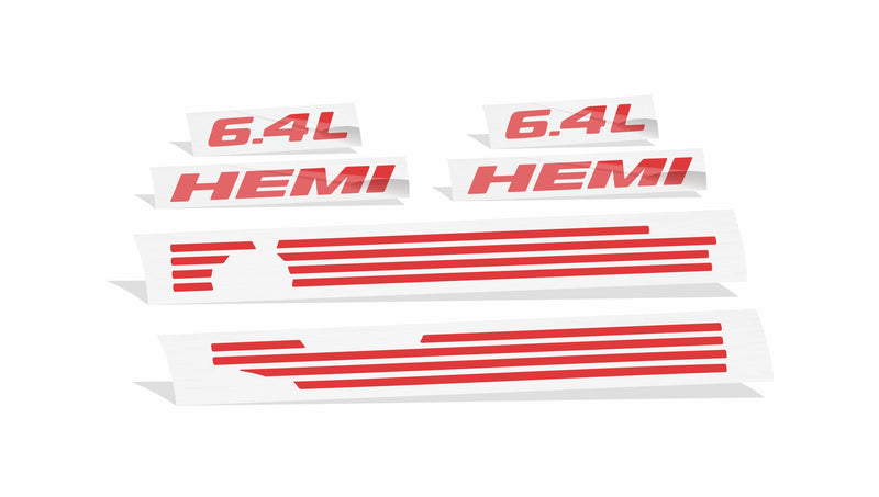 6.4L HEMI Engine Cover Overlay Decals - 2012-2014 Chrysler 300 SRT8