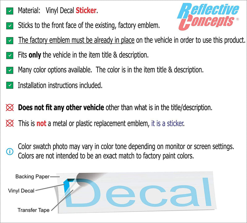 DODGE Trunk Lettering Emblem Overlay Decal - 2015-2023 Challenger