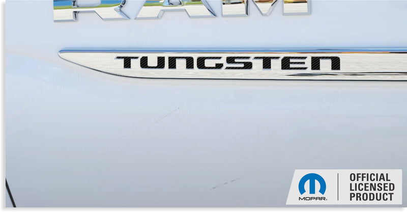 TUNGSTEN Door Molding Lettering Inlay Decals - 2025-2026 Ram 1500 Tungsten