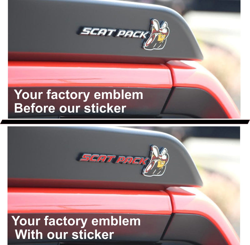 SCAT PACK Spoiler Emblem Overlay Decal Sticker - 2020-2023 Challenger Scat Pack