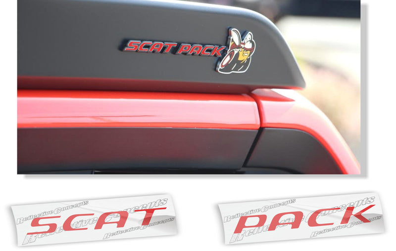 SCAT PACK Spoiler Emblem Overlay Decal Sticker - 2020-2023 Challenger Scat Pack