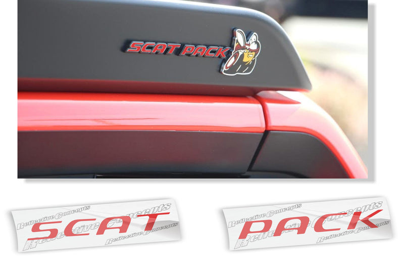SCAT PACK Spoiler Emblem Overlay Decal Sticker - 2020-2022 Challenger Scat Pack