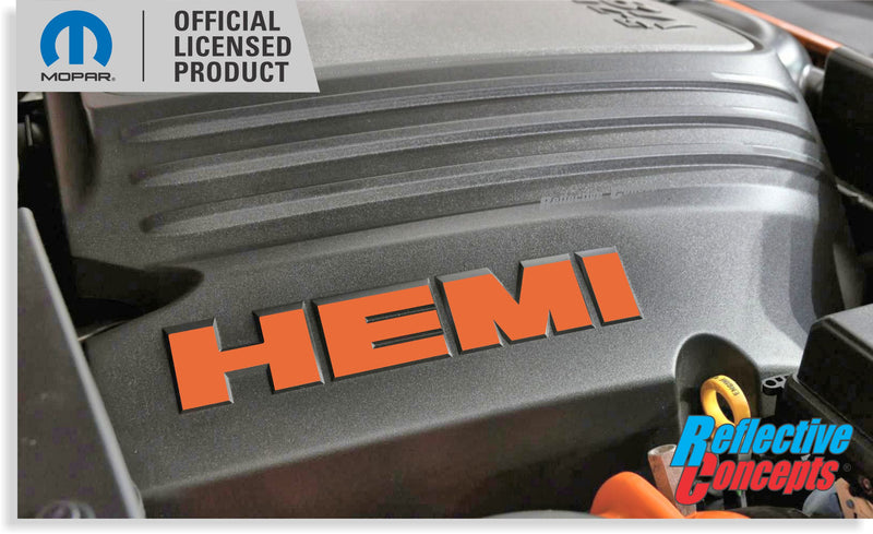 HEMI Lettering Engine Cover Decals - 06-23 Charger R/T