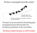 RAM Rear Emblem Inlay Decal - 2019-2024 Ram