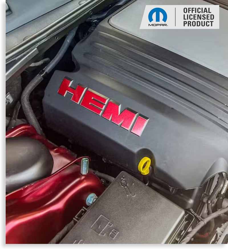 HEMI Lettering Engine Cover Decals - 06-23 Charger R/T