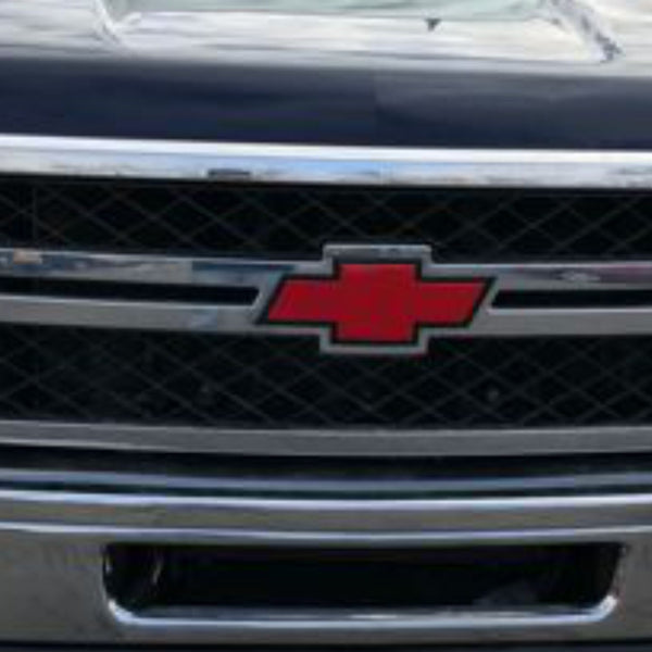 Precut Steering Wheel Bowtie Overlay Decal For 2007-2013 Chevy Silverado - Color Accent