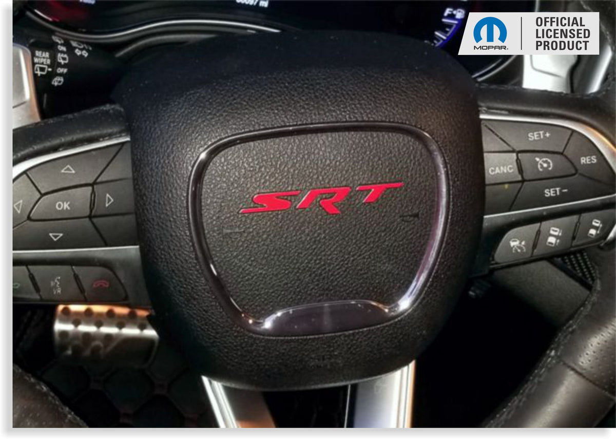 Calcomanía SRT Para Volante De Dodge Challenger SRT 2015-2023 - Pegatina Decorativa Superpuesta