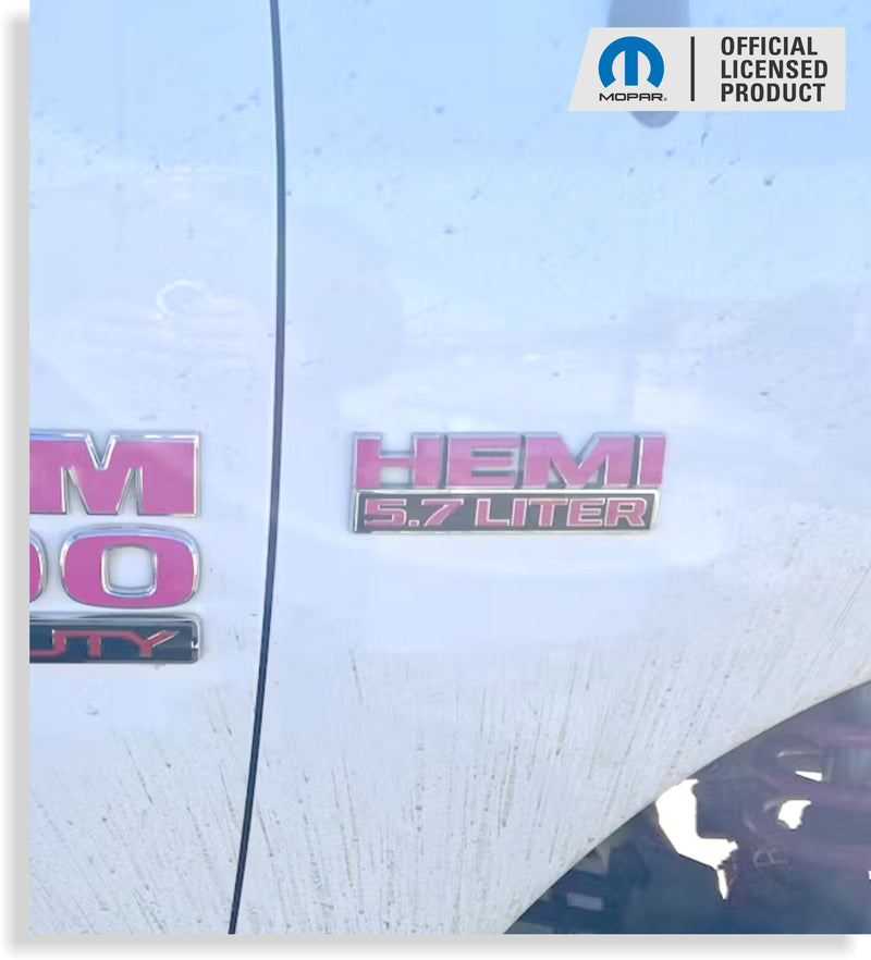 HEMI 5.7 LITER Emblem Overlay Decals - 2013-2018 Ram
