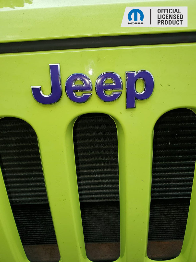 Rocky Mountain Graphics Jeep Wrangler JK Grill Emblem Overlay Decals – 2007-2018 – Vinyl Stickers USA Made