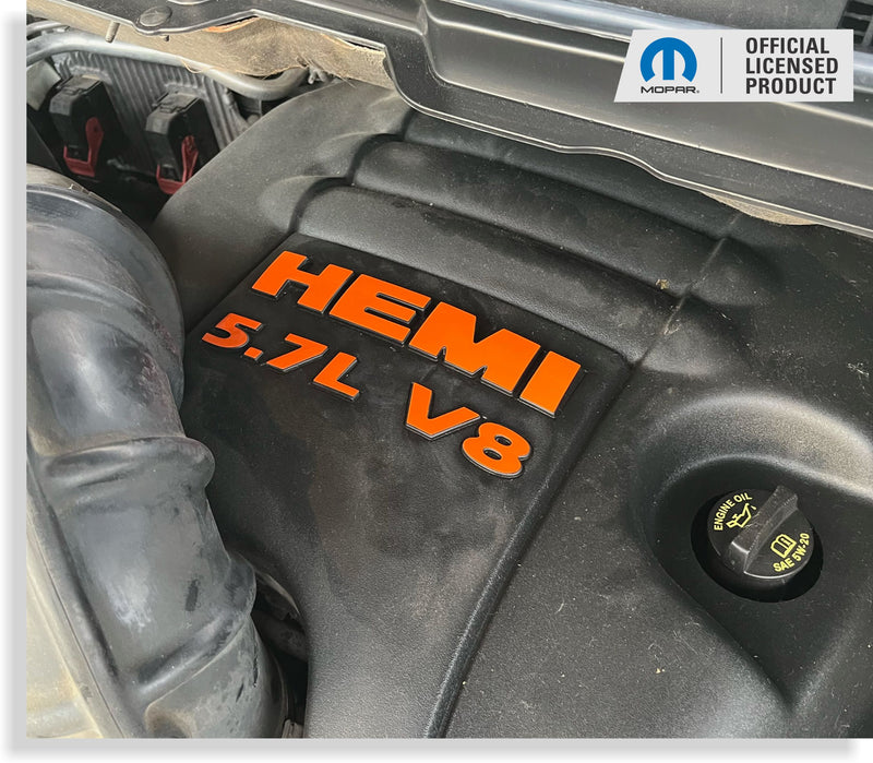 HEMI 5.7L V8 Engine Cover Decals   - 2019-2024 Ram 1500 Classic