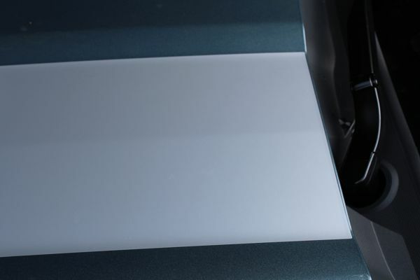2014 Silverado Center Hood Stripe Decal Rear Edge- Silver