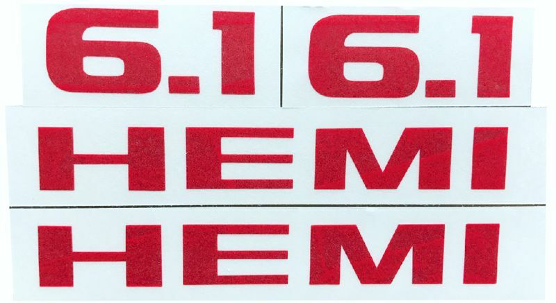 Hemi Emblem Overlay Decals (pair)  Dodge Challenger