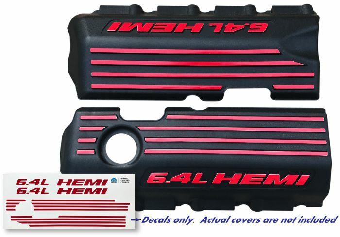 6.4L HEMI Engine Cover Overlay Decals - 2012-2014 Chrysler 300 SRT8