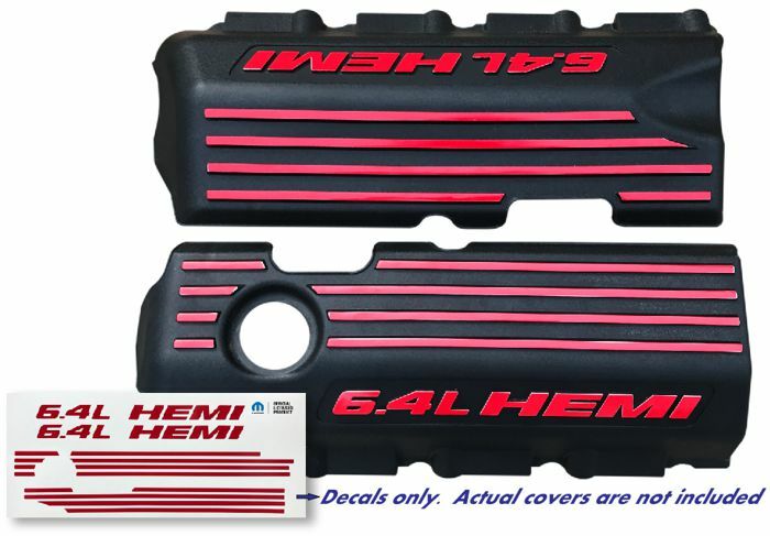 6.4L HEMI Engine Cover Overlay Decals - 2012-2014 Charger SRT8