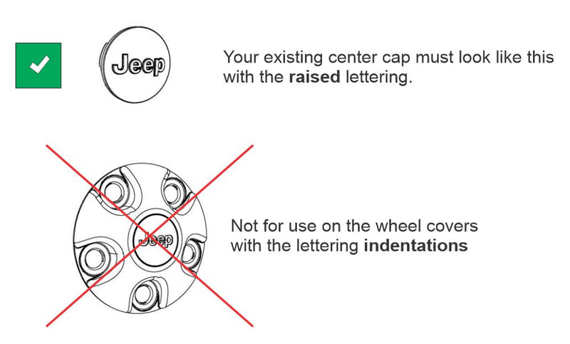 JEEP Center Cap Overlay Decals for Wrangler