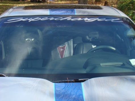 SUPERCHARGED TURBOCHARGED Windshield Decal